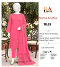 Pastel pink floral Dhanak 3-piece suit with a soft floral design
