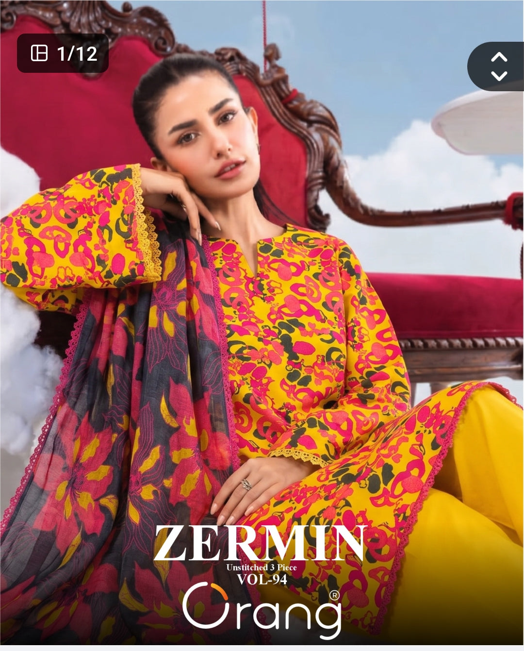 Zermin Dhanak 3 Piece Suit Pakistan