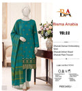 Teal Green Dhanak 3-Piece Suit | Mubaf